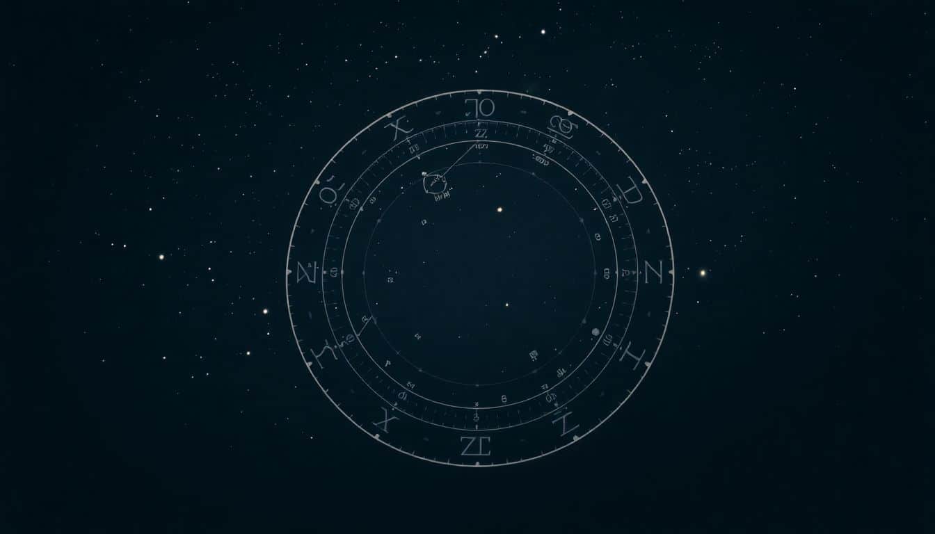 A photo of Cardano's birth chart with celestial bodies and planetary movements.